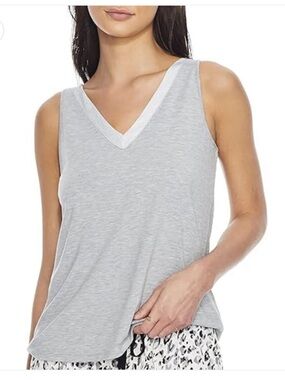 Bare Necessities Light Grey V-Neck Satin-Trim Tank
